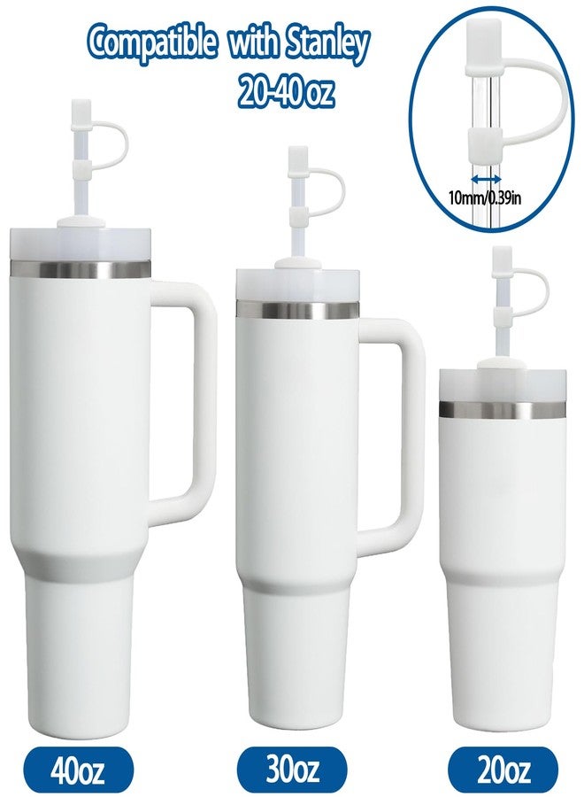 CEDIDJAC 6PCS Silicone Straw Covers Cap Compatible with Stanley Cup 30&40oz Tumbler with Handle 10mm Straw Toppers，Straw Tips Lids Dust-Proof Reusable for Stanley Cup Accessories (White) - Image 5